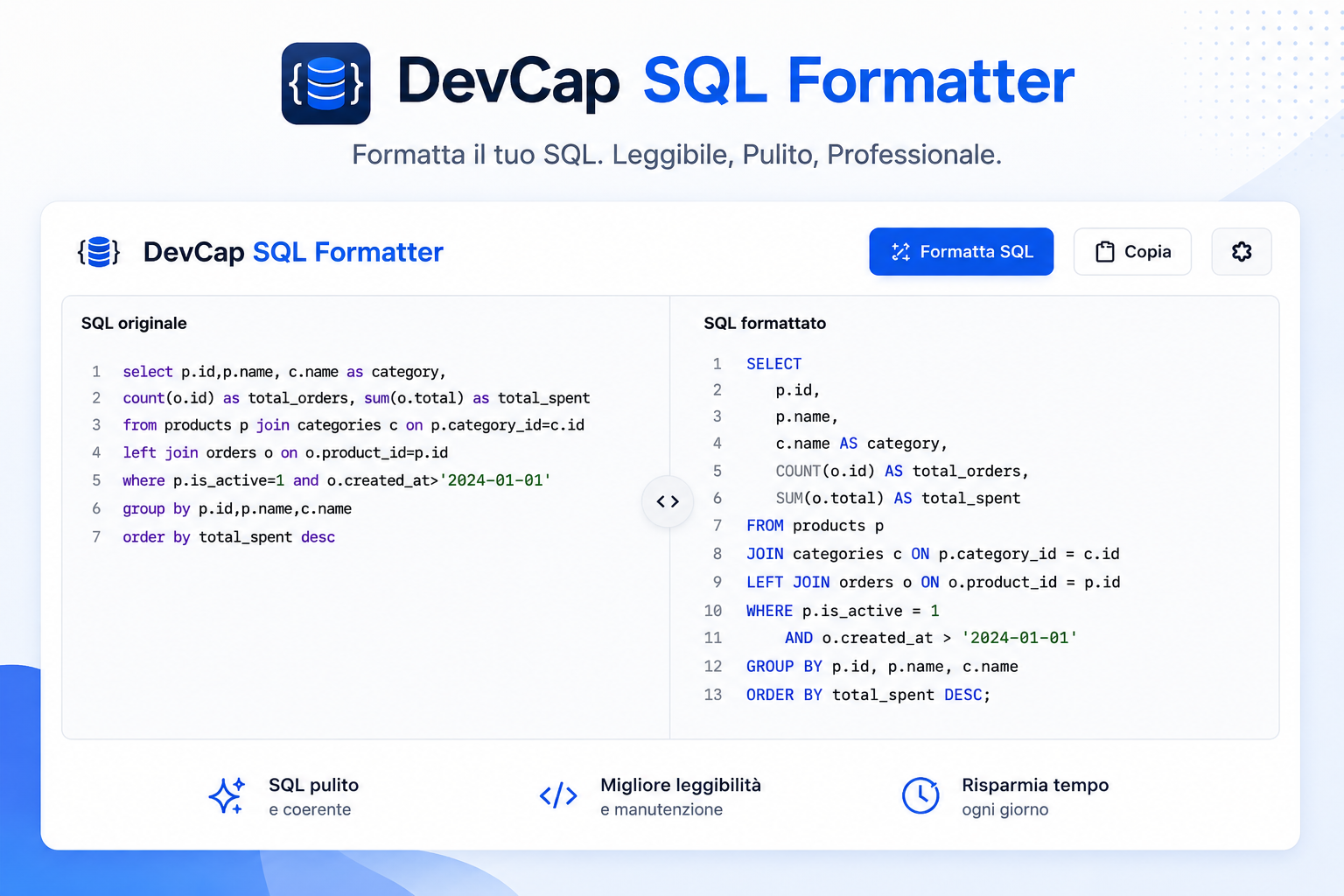 DevCap SQL Formatter articolo