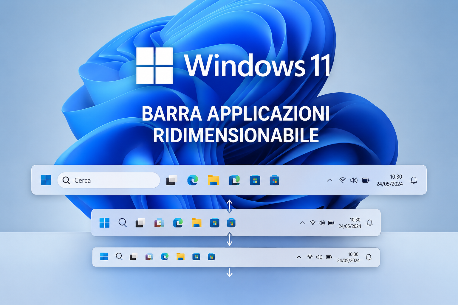 barra applicazioni ridimensionabile Windows 11 Windows 11