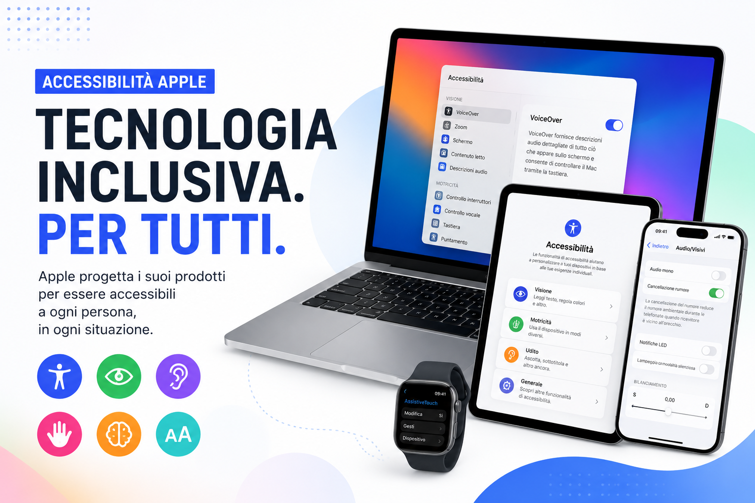 funzionalità accessibilità Apple corpo