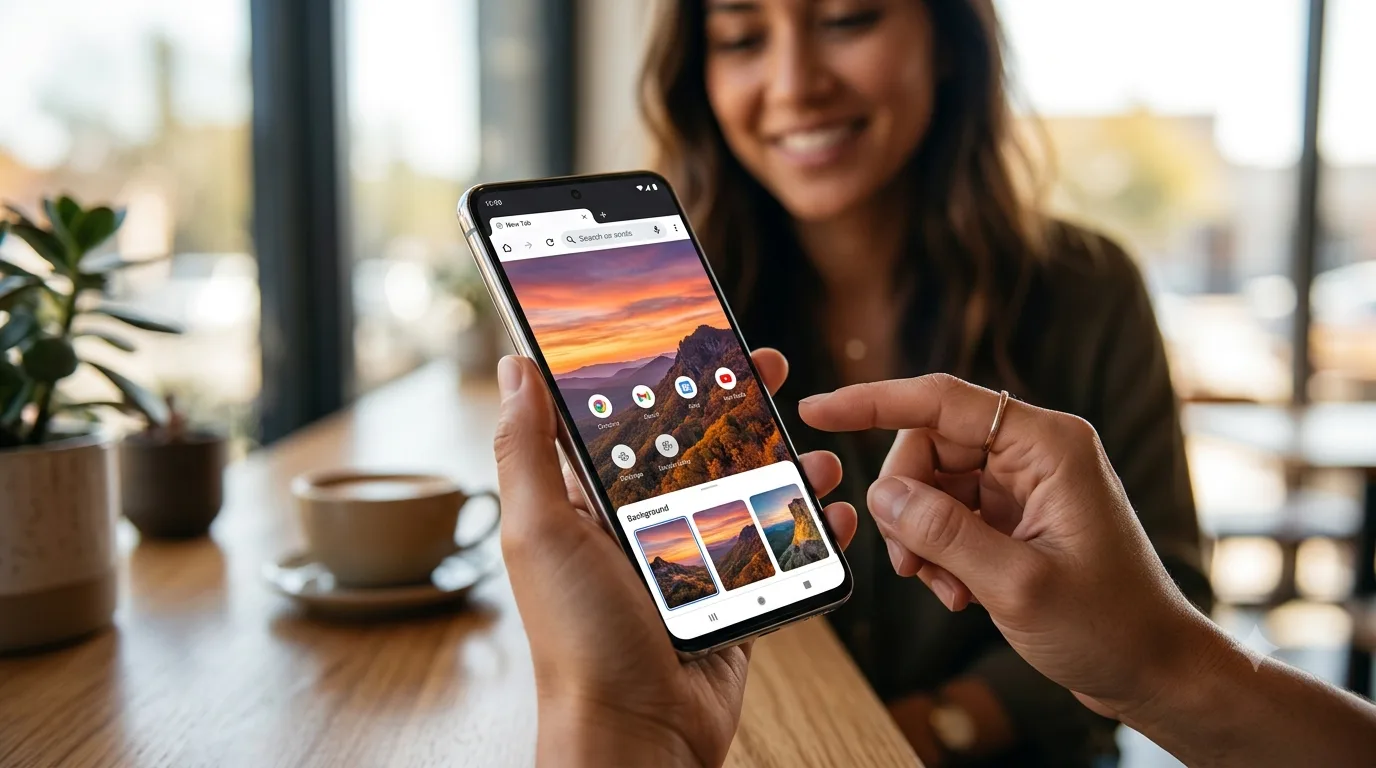 Chrome Android sfondo pagina scheda