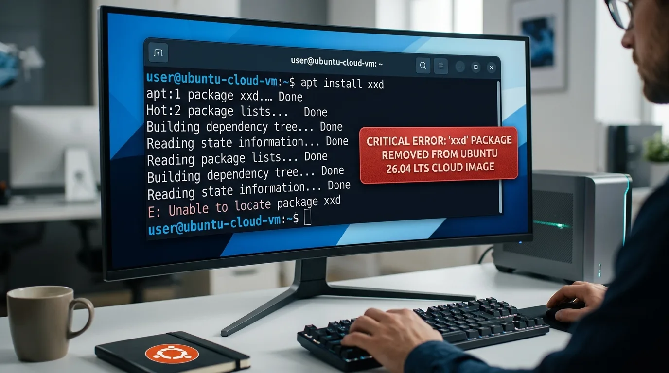 Ubuntu 26.04 LTS: xxd rimosso accidentalmente dalle immagini cloud