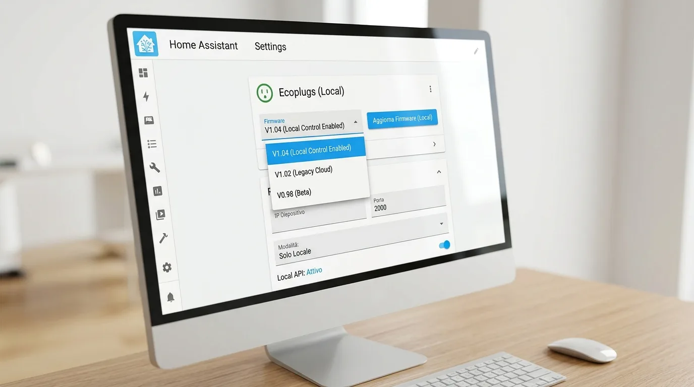 Home Assistant Ecoplugs integrazione locale corpo