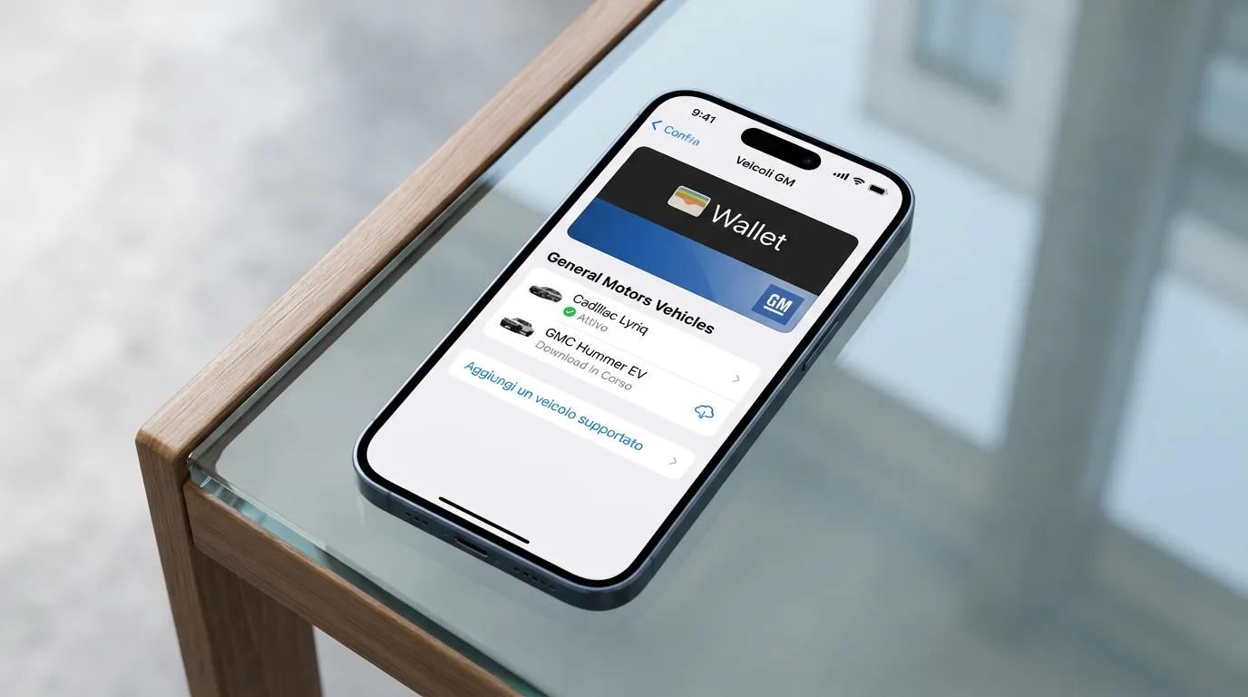 Apple Wallet chiavi auto GM corpo