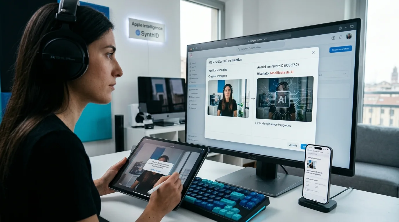 iOS 27.2 introduce SynthID per riconoscere le immagini create o modificate con l'AI