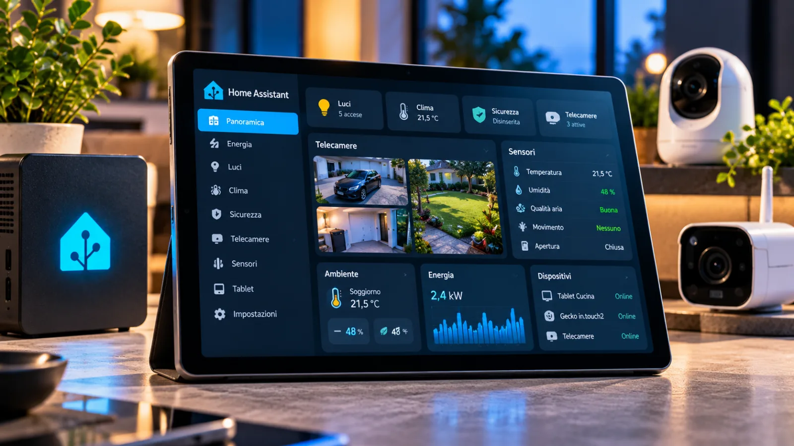 Casa Mia Home Assistant riunisce sensori, tablet e telecamere in un solo progetto