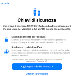 Chiavi di sicurezza Apple: la soluzione più sicura per proteggere l'account Apple ID
