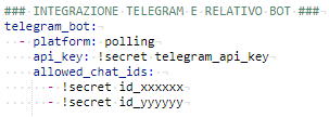 Notifiche su Telegram da hassio - Home Assistant