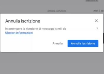 Annullamento iscrizione Gmail