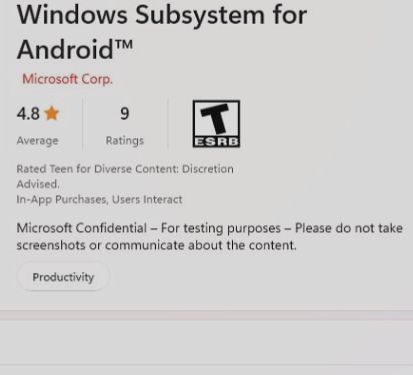 sottosistema Windows per Android